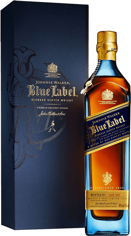 Shishja e Johnnie Walker Blue Label me kutinë e saj